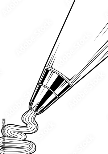 Piping bag dispensing decorative icing vector illustration in a culinary setting