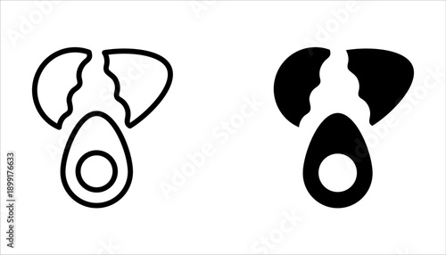 egg icon set, hatching egg to cook food icon on white background