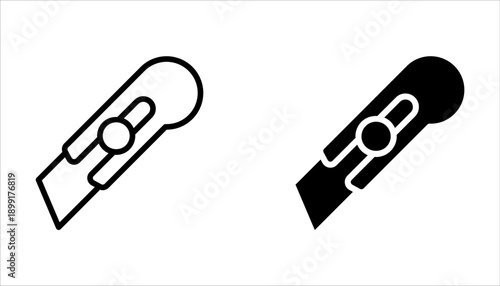 Cutter icon set for website design on white background