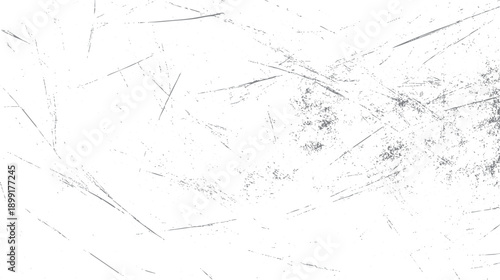 White background with scattered grey scratches and speckles texture