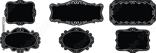  Elegant Black Ornate Frames Collection – Luxury Decorative Borders, Vintage Labels and Classic Badge Vector Set