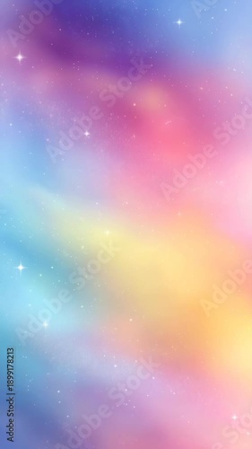 パーティクルが煌めくマルチカラーの幻想的背景