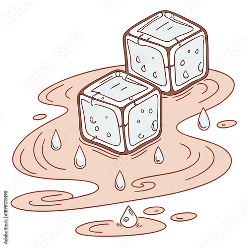 Melting ice cubes