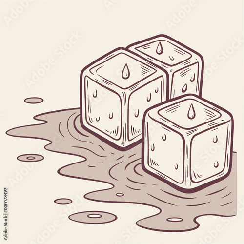 Melting ice cubes