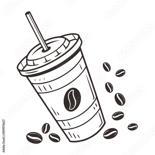 Iced coffee in a disposable cup