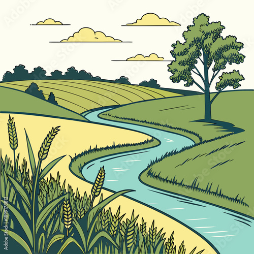 Serene countryside landscape