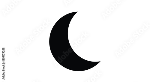 A simple black crescent moon icon against a white background