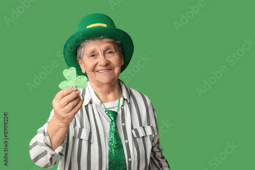 Senior woman in leprechaun ...