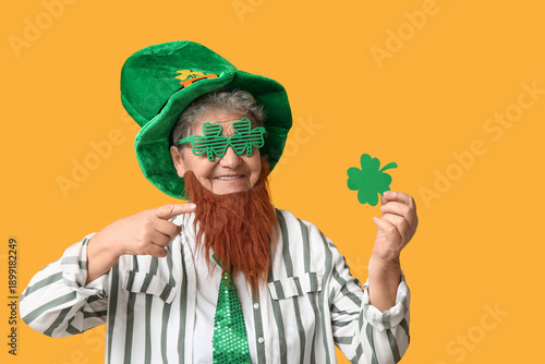Senior woman in leprechaun ...
