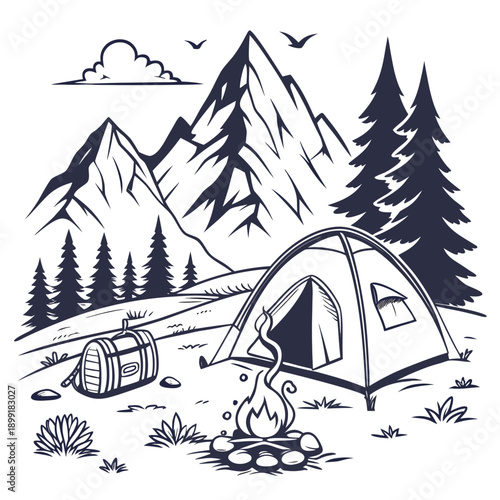 Camping in the mountains