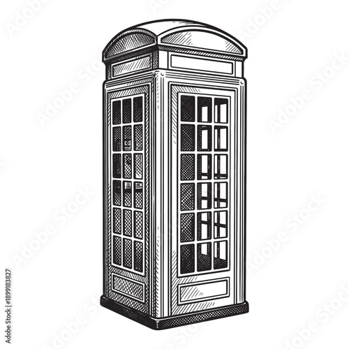 British Telephone Booth Box Sketch