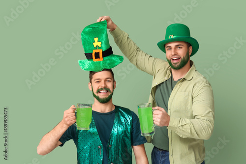 Happy young men in leprecha...