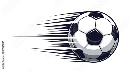 Dynamic Soccer Ball in High-Speed Motion Illustration
