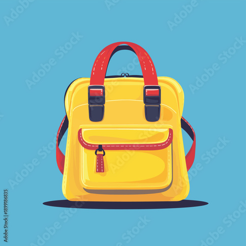 School bag vector illustration , vector style simple color