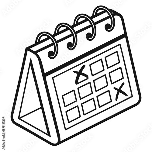 Calendar with checked dates