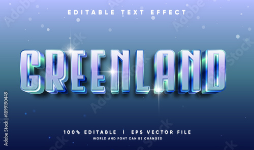 greenland 3d vector text effect with modern style