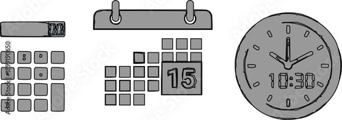 Vector illustration of a business clock and watch icon design as a symbol for web communication and marketing concepts