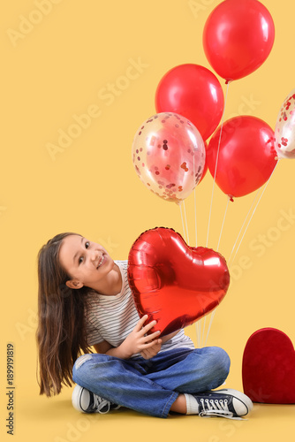 Cute little girl with heart...