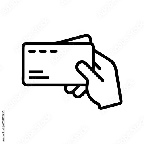 Hand holding a credit card with a cash bill partially visible behind it Vector