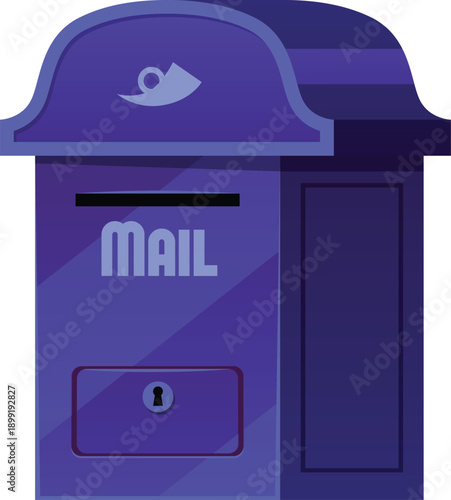 Mailbox flat vector icon, vintage metal postbox for receiving newspapers correspondence, mail delivery English letterbox