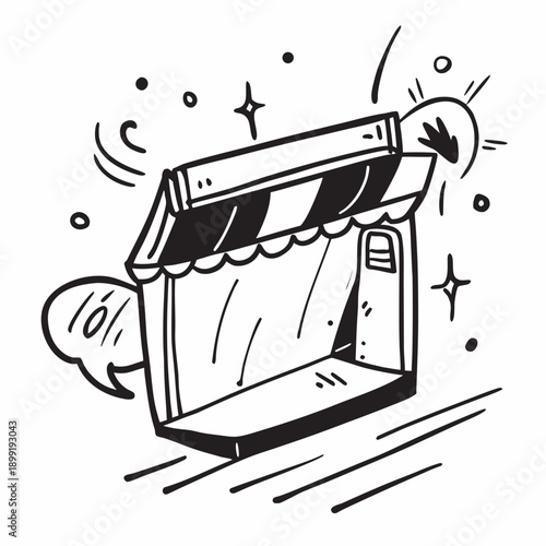 A vintage television set with a cartoonish design and dynamic elements. Vector