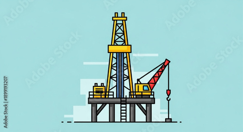 Offshore oil rig drilling platform industrial equipment.