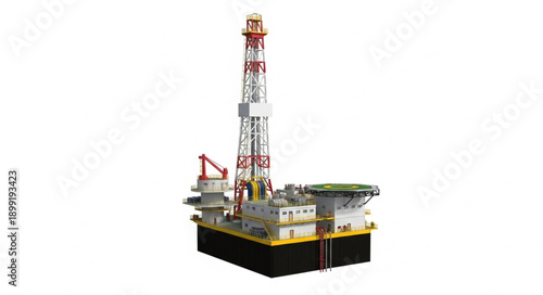 Offshore oil rig drilling platform industrial structure.