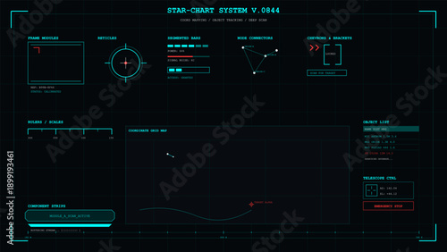 Advanced astronomical coordinate mapping system display with object tracking and deep scan functions