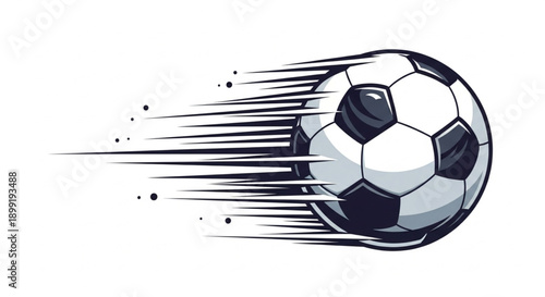 Stylized Soccer Ball Vector with Dynamic Motion Trails