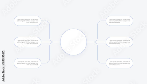 Clean Mind Map Infographic Template With Central Circle And Six Steps