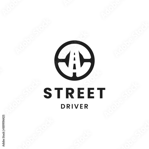 Modern street driver logo with sleek road symbol