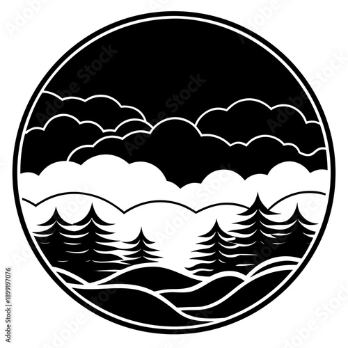 A serene nighttime scene of waves crashing against a rocky shoreline under a starry sky Vector