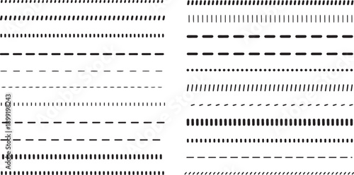 Collection of various dashed and dotted line styles
