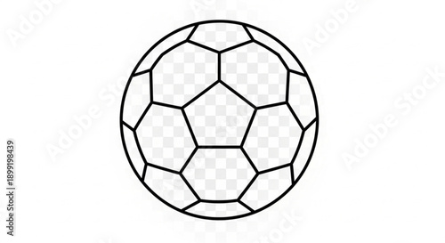 Minimalist Soccer Ball Vector Line Art Icon