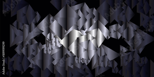 Premium 3D Obsidian Crystal Shards Background with Raw Mineral Relief and Sharp Metallic Specular Lighting