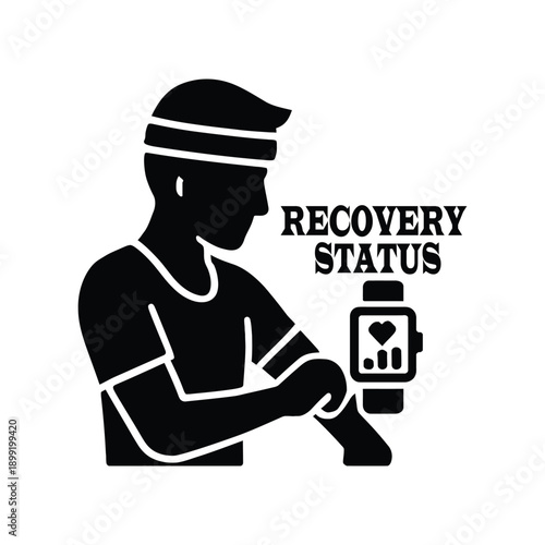 Recovery Status silhouette vector icon on white background