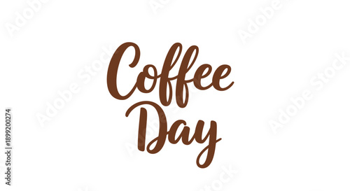 A warm Coffee Day illustration with a cup and saucer on a table indoors.