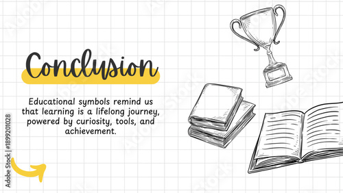 Black Illustrated Education Presentation Template with Modern Design