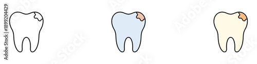Tooth decay icon vector. Dental cavity, Oral healthcare hygiene symbol. Vector illustration.