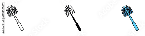 Toilet brush icon vector. Bathroom cleaning tool, Housekeeping sanitation symbol. Vector illustration.