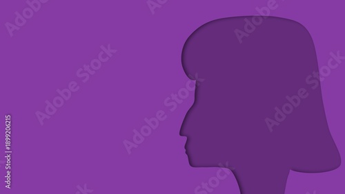 silhouette of a woman in purple Women's Day background illustration 