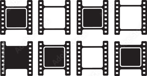 Collection of black and white film strip frames
