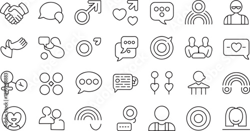 Set of diverse gender and relationship icons