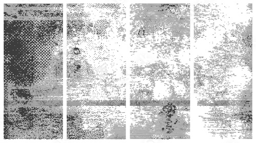 Abstract Halftone and Horizontal Lines Grunge Distress Texture Background Vector Graphic