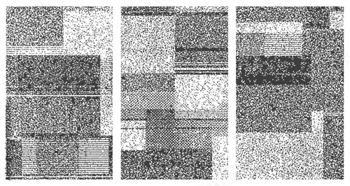 Distressed Black and White Geometric Background Set with Noise Grain and Glitch Effects Abstract Vector Art