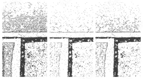 Black and White Grunge Distress Texture Set with Grainy Concrete Surface Effect