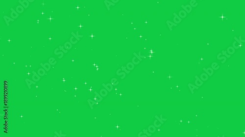 Glitter star sparkle animation on green screen, Ultra HD 4K Party 3D animation video, twinkle white glitter dust for festive party, holiday party, christmas, birthday celebration concept.