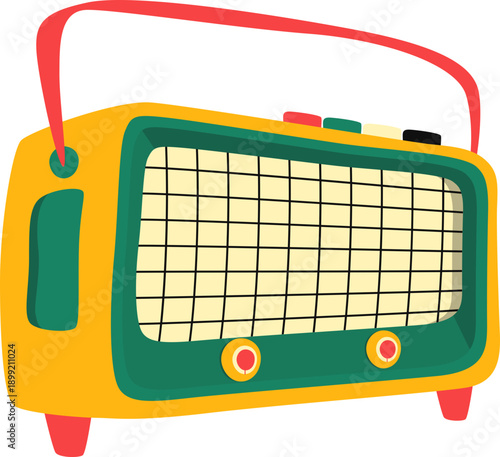 World radio day illustration. Radio, tower, communication, audio, podcast vector isolated for banner, flyer, poster.