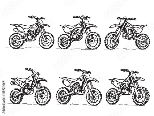 Dirt bike jumps over high hills