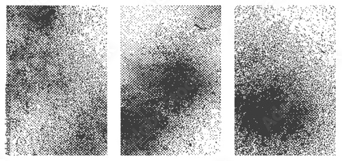 Vector Grunge Halftone Dot Noise Effect Background Textures Set